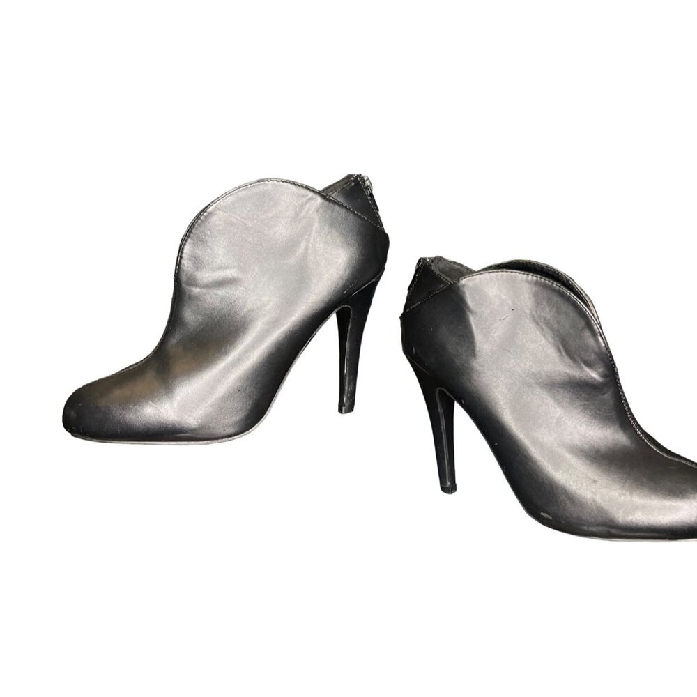 8 Qupid Black Ankle Boots Stiletto Heel Booties Professional Stylish Casual - Picture 1 of 11